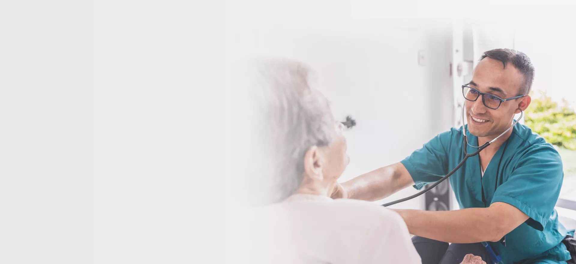 Nurse caring for elder at home