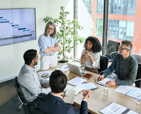 Admin stakeholders having a meeting