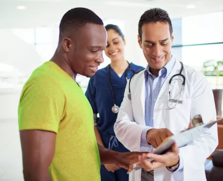 young patient having a positive interaction with a physician