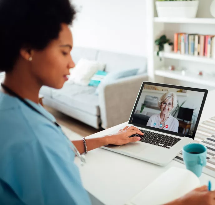 nurse on virtual call