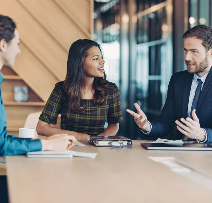 businesspeople talking